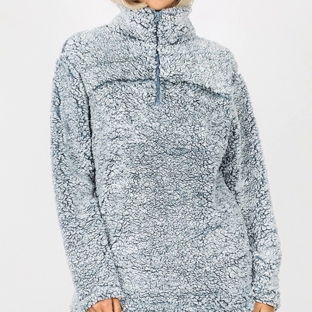 SOFT SHERPA QUARTER ZIP WITH SIDE POCKETS